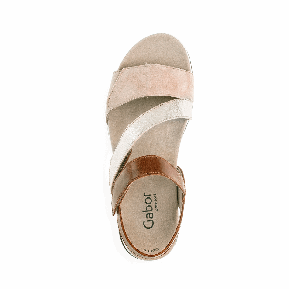 Gabour | Sandale à Bride De Cheville Exclusive Caramel/or/rosa